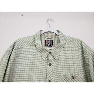 (Ju) Ducks Unlimited Men's Shirt Size 2XL Performance Fishing Beach Plaid Green
